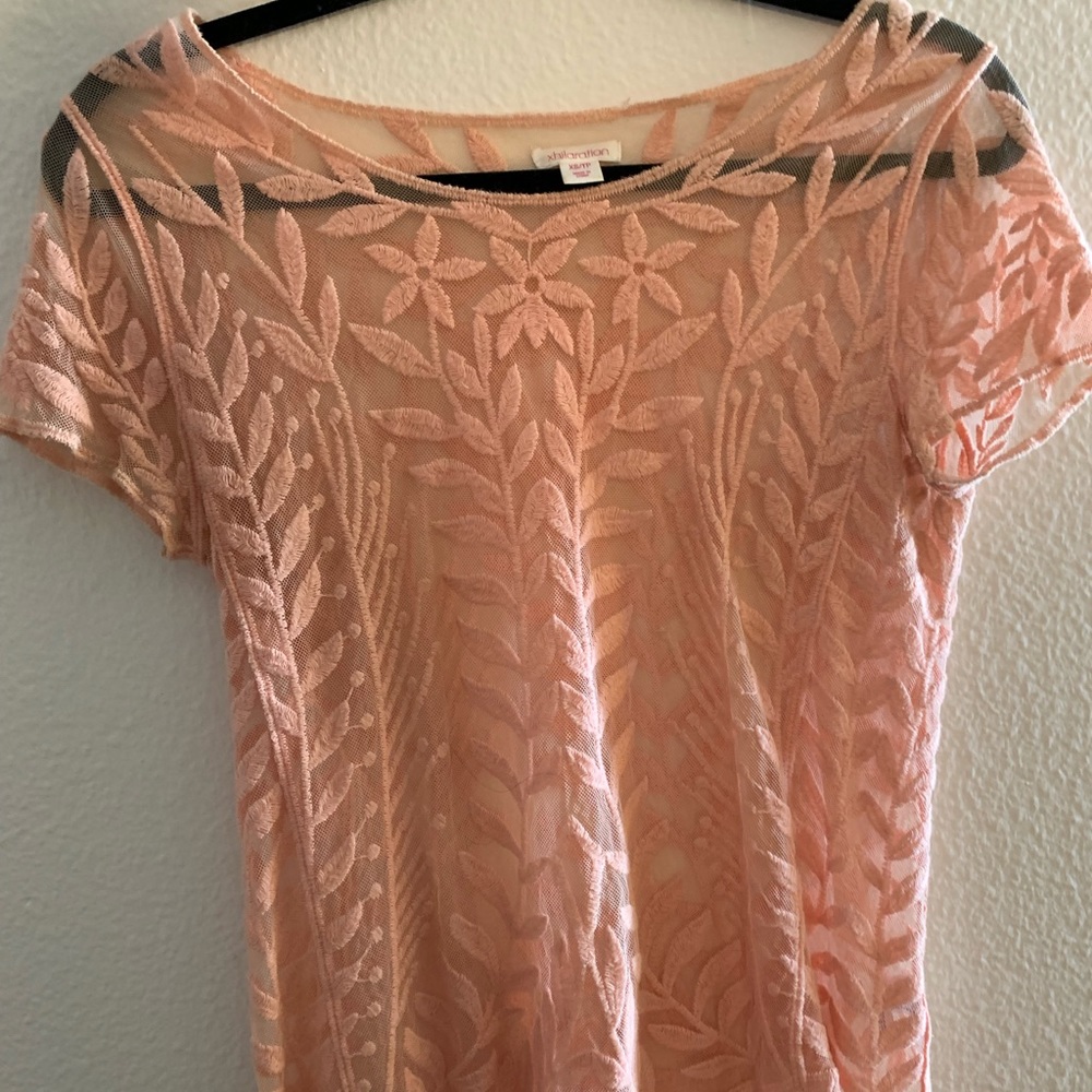 Pink Lace Top Very Cute Lightly Worn size XS